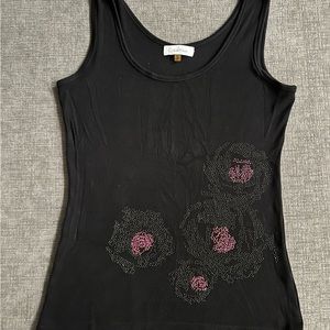 Calvin Klein Stud Embellished Black Tank Top Sz S